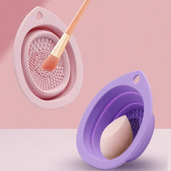 Silicone Makeup Brush & Puff Cleaner Bowl