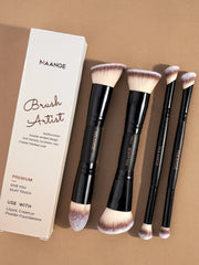 MAANGE 4-Piece Makeup Brush Set with Case