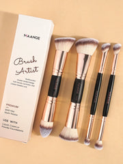 MAANGE 4-Piece Makeup Brush Set with Case