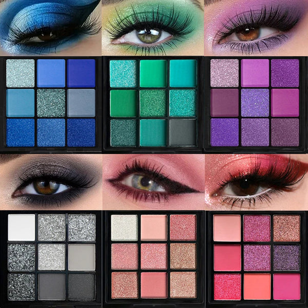 9-Color Red & Purple Eyeshadow Palette