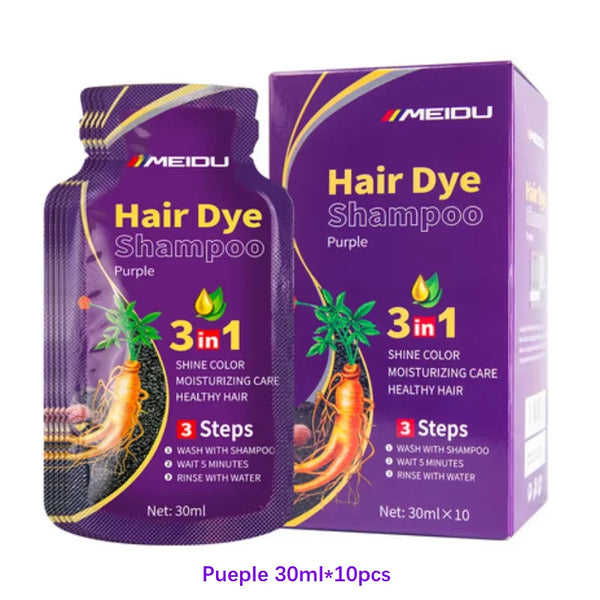 3-in-1 Natural Black Hair Dye Shampoo