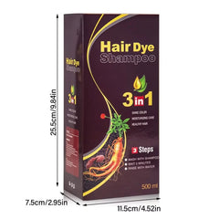 3-in-1 Natural Black Hair Dye Shampoo