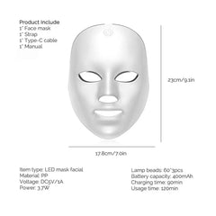 Wireless 7-Color LED Facial & Neck Mask