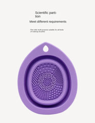 Silicone Makeup Brush & Puff Cleaner Bowl