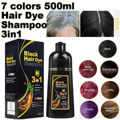 3-in-1 Natural Black Hair Dye Shampoo
