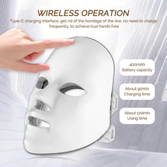 Wireless 7-Color LED Facial & Neck Mask