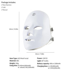 Wireless 7-Color LED Facial & Neck Mask