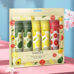 Hand Cream Set (5pcs) – Fruit & Plant Fragrance, Moisturizing & Repairing Lotion