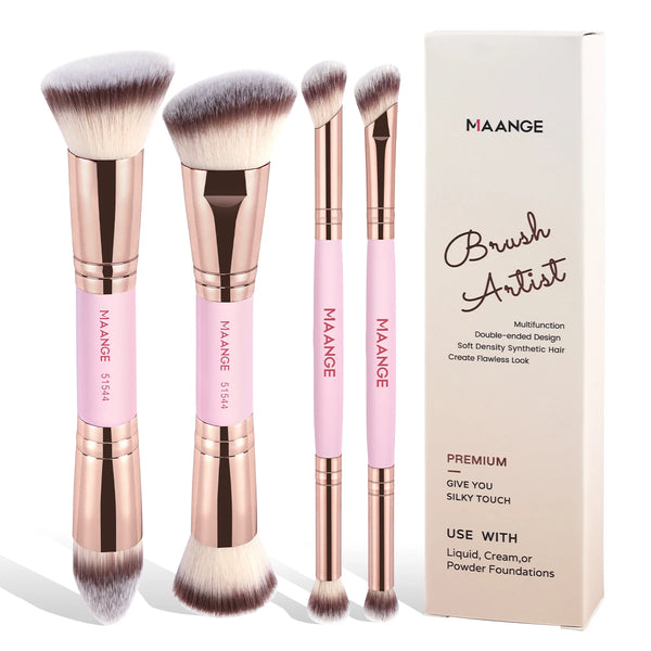 MAANGE 4-Piece Makeup Brush Set with Case