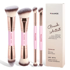 MAANGE 4-Piece Makeup Brush Set with Case