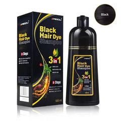 3-in-1 Natural Black Hair Dye Shampoo
