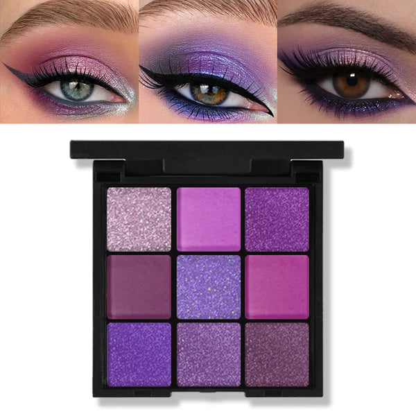 9-Color Red & Purple Eyeshadow Palette