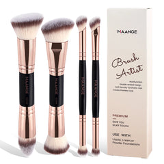 MAANGE 4-Piece Makeup Brush Set with Case