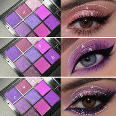 9-Color Red & Purple Eyeshadow Palette
