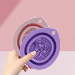 Silicone Makeup Brush & Puff Cleaner Bowl