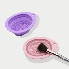Silicone Makeup Brush & Puff Cleaner Bowl
