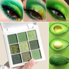Green & Gold Eyeshadow Palette – 9/18 Colors