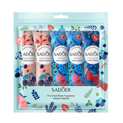 Hand Cream Set (5pcs) – Fruit & Plant Fragrance, Moisturizing & Repairing Lotion