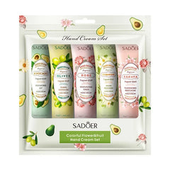 Hand Cream Set (5pcs) – Fruit & Plant Fragrance, Moisturizing & Repairing Lotion