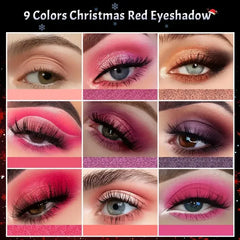 9-Color Red & Purple Eyeshadow Palette