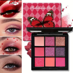9-Color Red & Purple Eyeshadow Palette