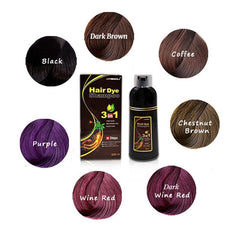3-in-1 Natural Black Hair Dye Shampoo